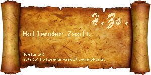 Hollender Zsolt névjegykártya